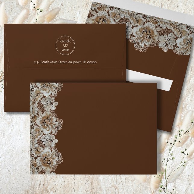 Romantic Rustic Western Country Leather & Lace Envelope (Creator Uploaded)