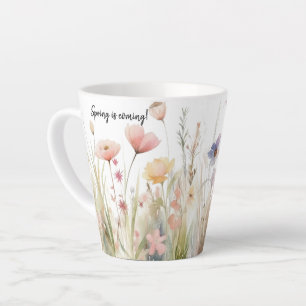 Romantic, rustic, wildflower motive latte mug