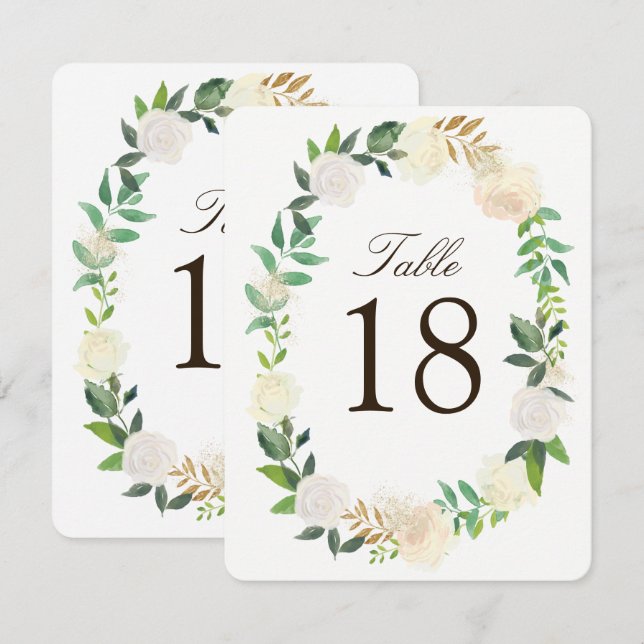 Romantic Rustic Woodland Table Number Cards (Front/Back)
