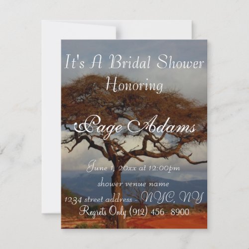 Romantic Safari Africa Bridal Shower Custom Invitation