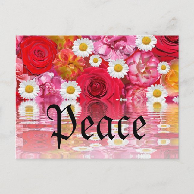 Romantic Safari Floral Bridal Shower Peace Destiny Invitation Postcard (Front)