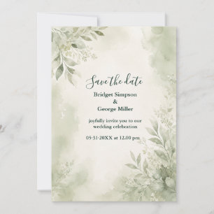 Romantic Sage Eucalyptus Wedding Greenery Invitation