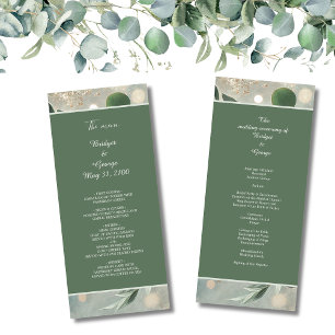 Romantic Sage Green Eucalyptus Wedding Program