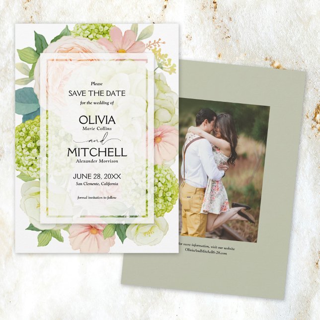 Romantic Sage Green Wedding Save The Date (Creator Uploaded)