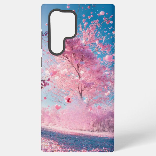 Romantic Sakura - Heart Blossom Phone Case (Back)