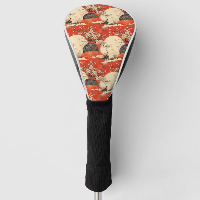 Romantic Sakura Kimono Couple Pattern (1) Golf Head Cover (Front)
