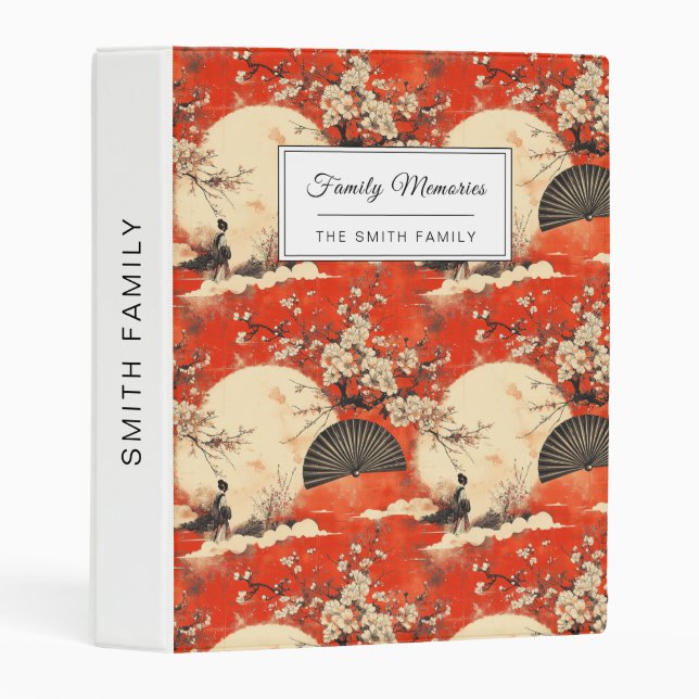 Romantic Sakura Kimono Couple Pattern (1) Mini Binder (Front/Spine)
