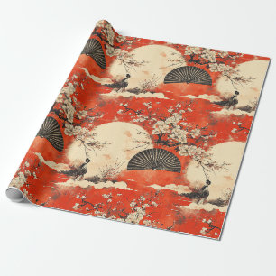 Romantic Sakura Kimono Couple Pattern (1) Wrapping Paper