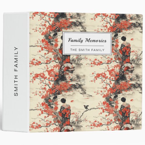 Romantic Sakura Kimono Couple Pattern (2) 3 Ring Binder