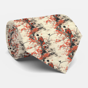 Romantic Sakura Kimono Couple Pattern (2) Neck Tie