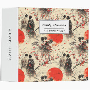 Romantic Sakura Kimono Couple Pattern (3) 3 Ring Binder