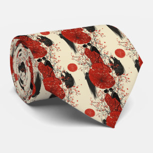 Romantic Sakura Kimono Couple Pattern (4) Neck Tie