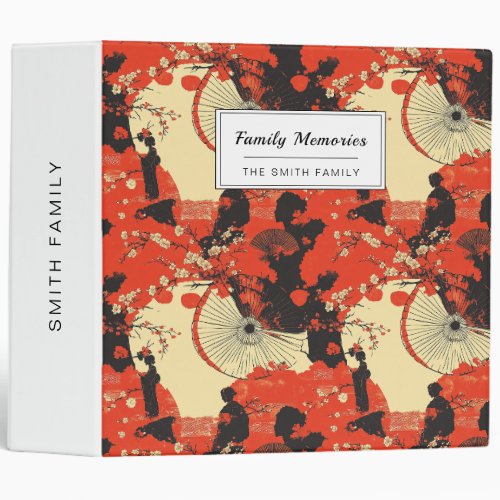 Romantic Sakura Kimono Couple Pattern (5) 3 Ring Binder