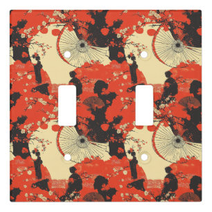 Romantic Sakura Kimono Couple Pattern (5) Light Switch Cover