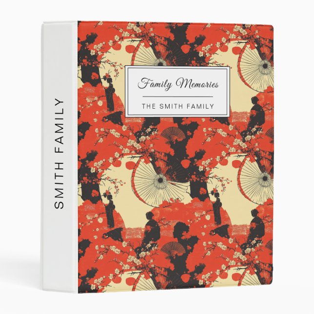 Romantic Sakura Kimono Couple Pattern (5) Mini Binder (Front/Spine)