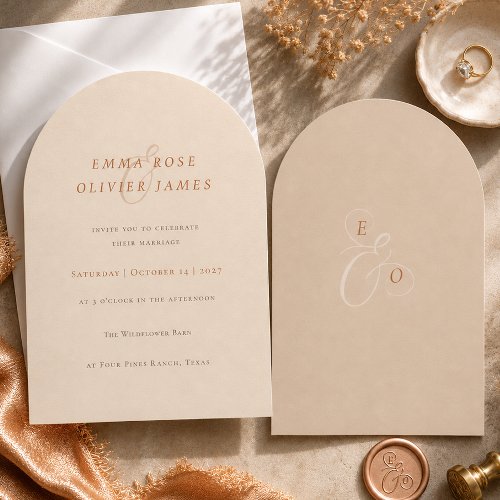 Romantic Sand Arch Wedding Invitation