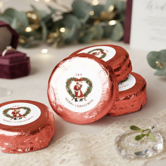 Romantic Santa Claus Couple Christmas Heart TLW26 Dipped Oreo Cookie Favors