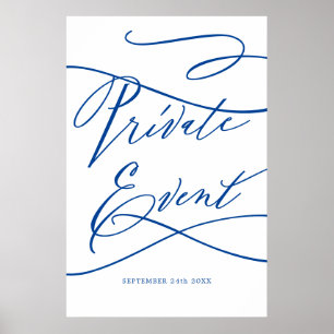 Romantic Sapphire Blue Private Event Poster