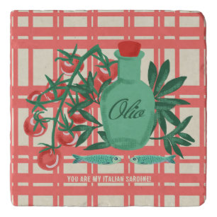 Romantic Sardines Italian Food Kitchen Coaster
