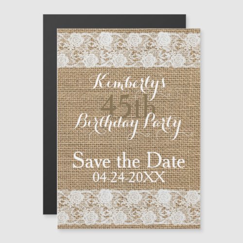 Romantic Save the Date 45th Birthday Magnetic Magnetic Invitation