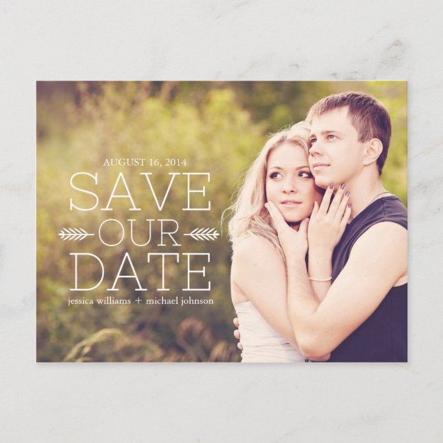 Romantic Save the Date Announcement (Front)