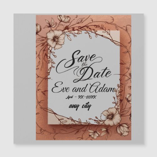 romantic save the date magnetic invitation