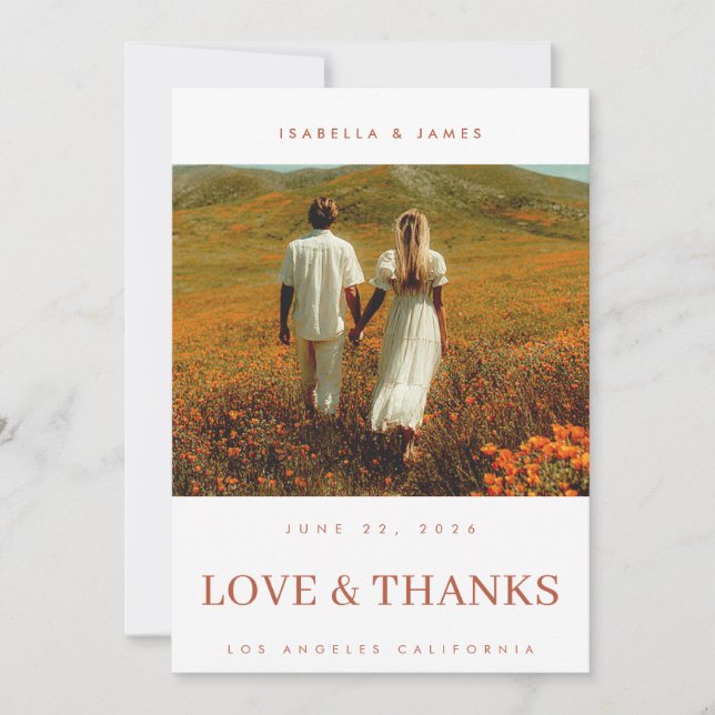 Romantic Save The Date Thank You Card (Front)