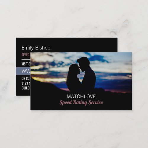 Romantic Scene Speed Dating Event Organizer Business Card