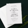 Romantic Script Black and White Typography Wedding Invitation