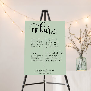 Romantic Script Calligraphy Wedding Bar Foam Board