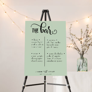 Romantic Script   Calligraphy Wedding Bar Foam Board