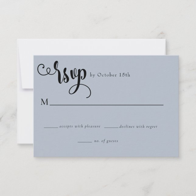 Romantic Script | Calligraphy Wedding  RSVP Card (Front)