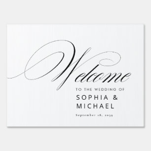 Romantic Script Calligraphy Wedding Welcome Sign