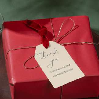 Romantic Script Classic Wedding Favor Tag