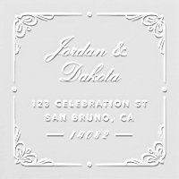 Romantic Script Couple's Names & Address Wedding