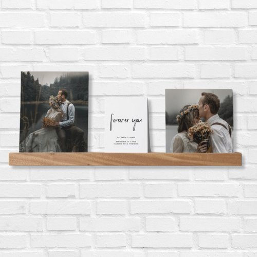 Romantic Script Custom Text Wedding Photo Gallery Picture Ledge