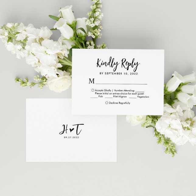 Romantic Script Heart Monogram Menu Choice Wedding (Creator Uploaded)