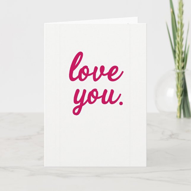 Romantic Script Love You Card (Front)