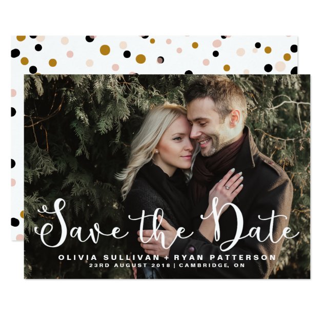 Romantic Script | Photo Save The Date Announcement