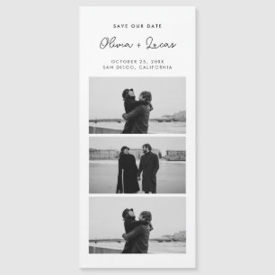 Romantic Script Photo Strip Magnetic Wedding