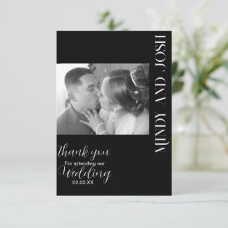 Romantic Script Vintage Photo Thank You Card