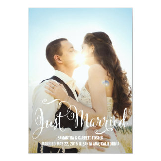 Romantic Script Wedding Announcement - White