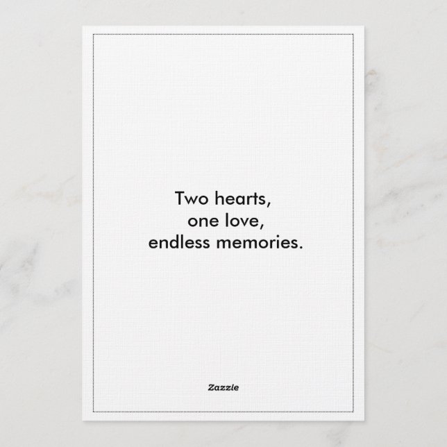 Romantic Script Wedding Invitation – Customizable  (Back)