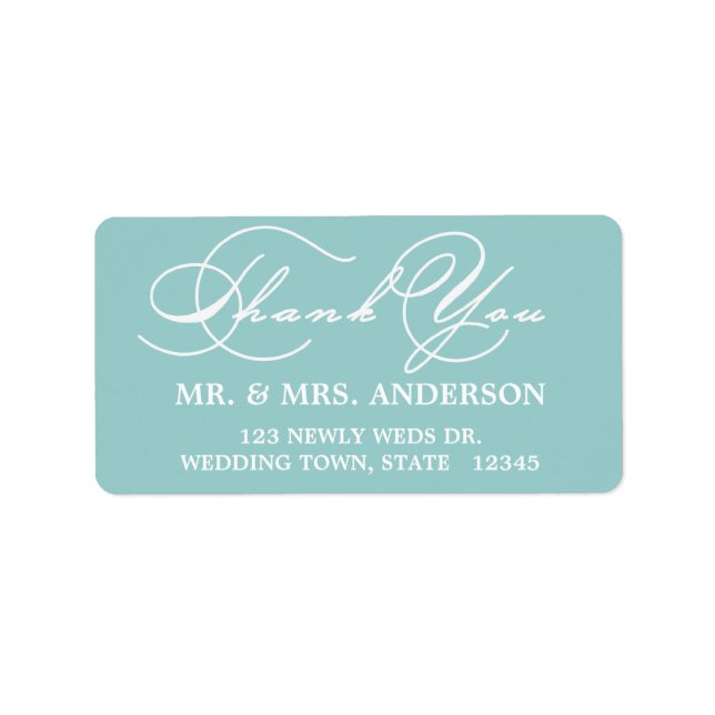 ROMANTIC SCRIPT | WEDDING THANK YOU ADDRESS LABEL (Front)