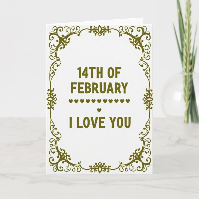 Romantic Scroll I Love You Card (Front)