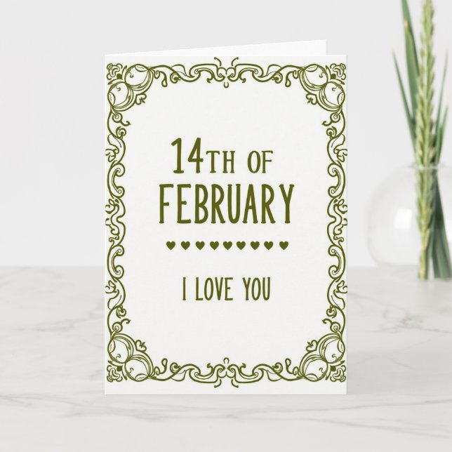 Romantic Scrollwork I Love You Card (Front)