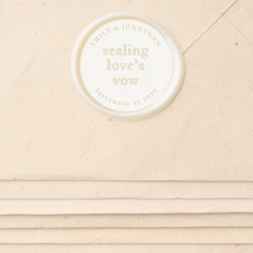 Romantic Sealing Loves Vow Names Wedding Wax Seal Sticker