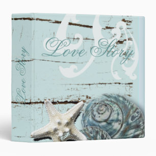Romantic SeaShell Beach Wedding Album Binder