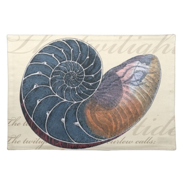 Romantic Seashell Cloth Placemat (Front)