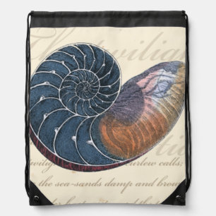 Romantic Seashell Drawstring Bag